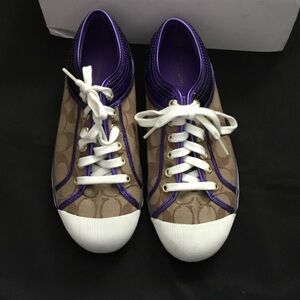 Coach Purple and Tan Women's Sneakers